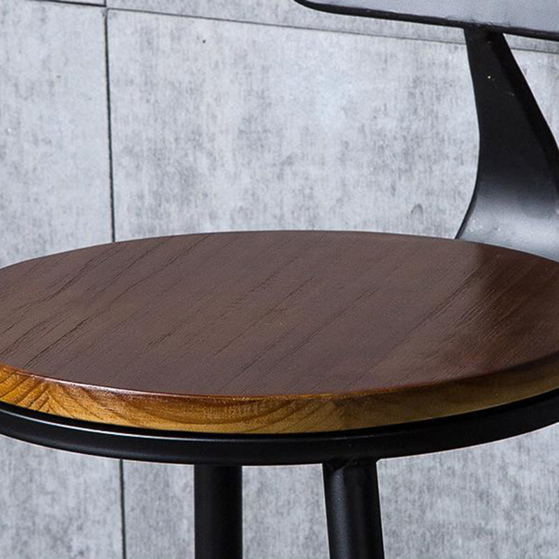 Industrial Solid Wood Counter Stool Metal Counter Height Stools for Home Use