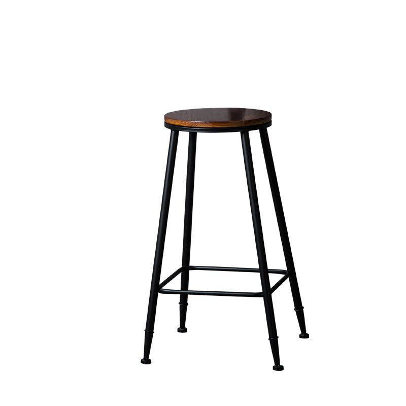Industrial Solid Wood Counter Stool Metal Counter Height Stools for Home Use