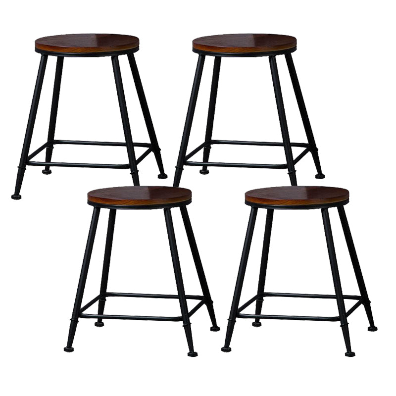 Industrial Solid Wood Counter Stool Metal Counter Height Stools for Home Use