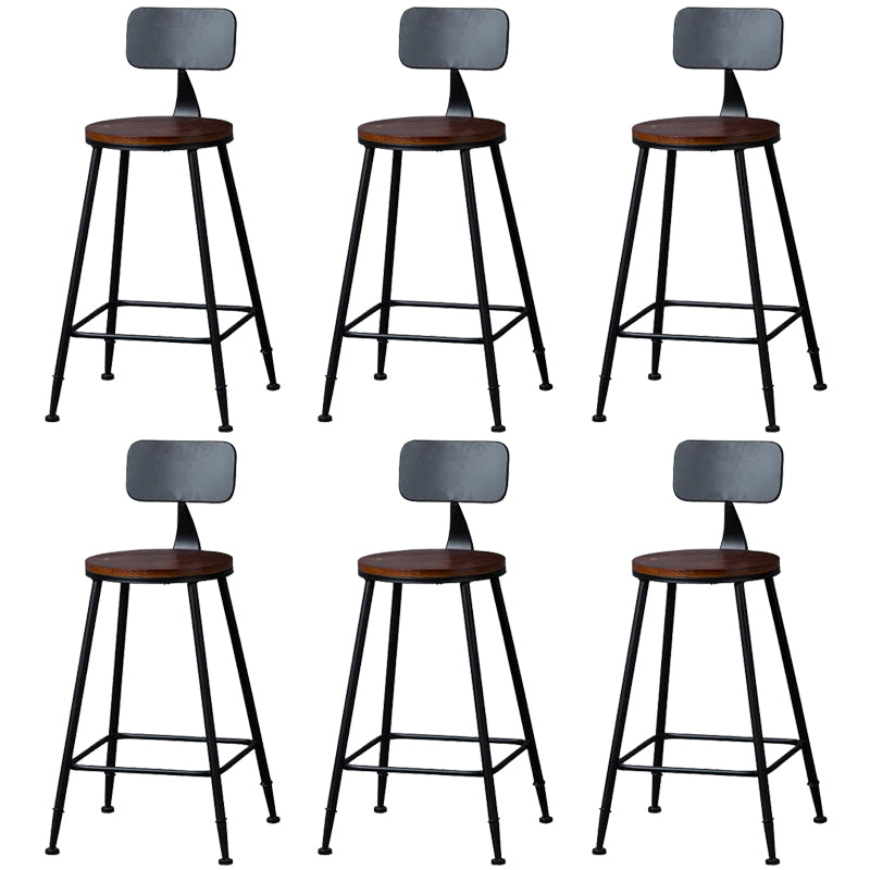 Industrial Solid Wood Counter Stool Metal Counter Height Stools for Home Use