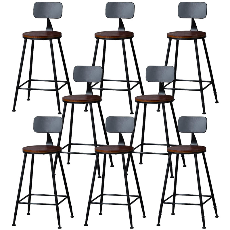 Industrial Solid Wood Counter Stool Metal Counter Height Stools for Home Use