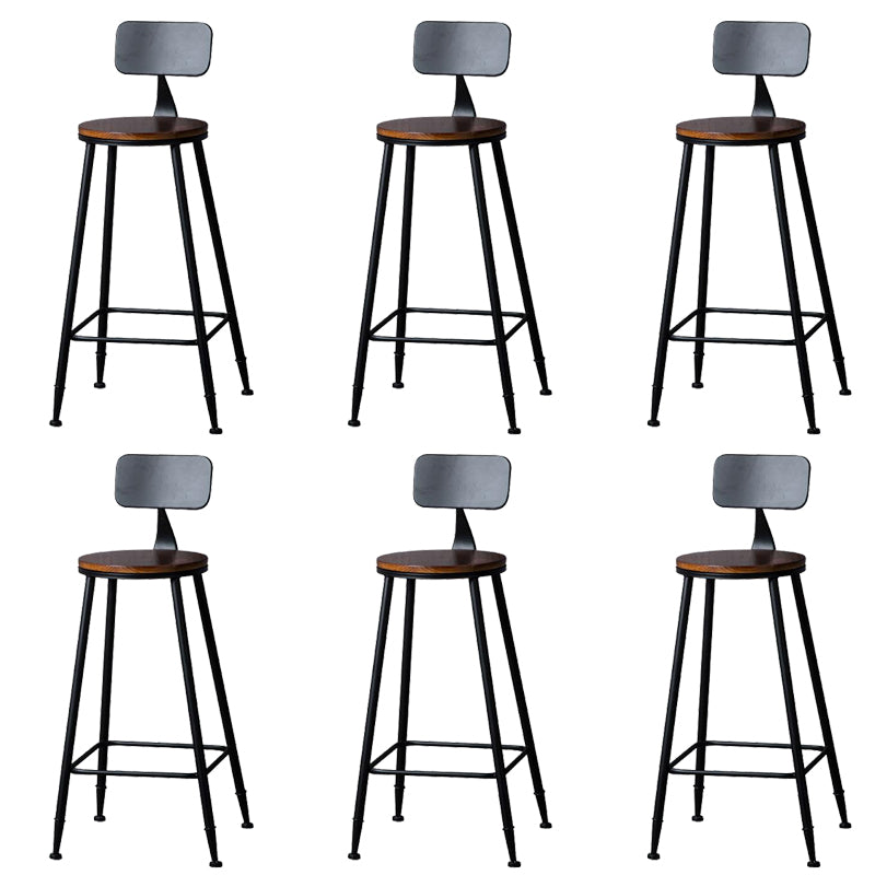 Industrial Solid Wood Counter Stool Metal Counter Height Stools for Home Use