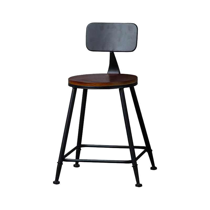 Industrial Solid Wood Counter Stool Metal Counter Height Stools for Home Use