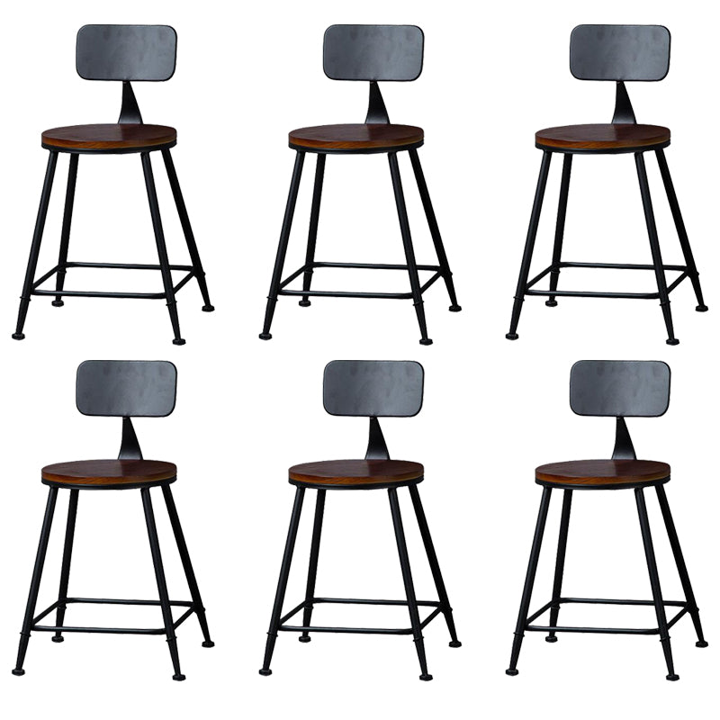 Industrial Solid Wood Counter Stool Metal Counter Height Stools for Home Use