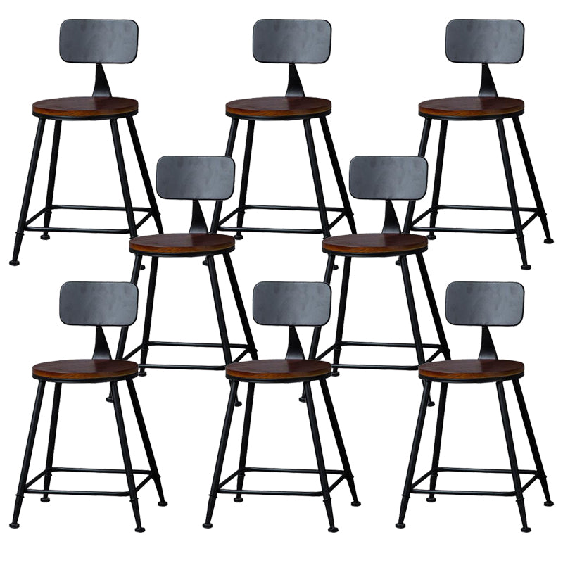 Industrial Solid Wood Counter Stool Metal Counter Height Stools for Home Use