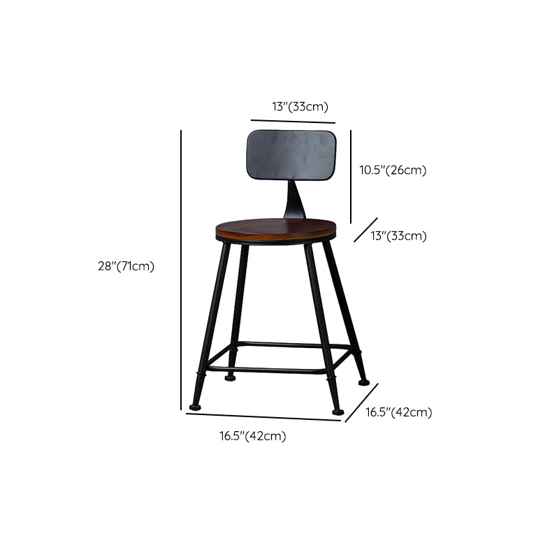 Industrial Solid Wood Counter Stool Metal Counter Height Stools for Home Use