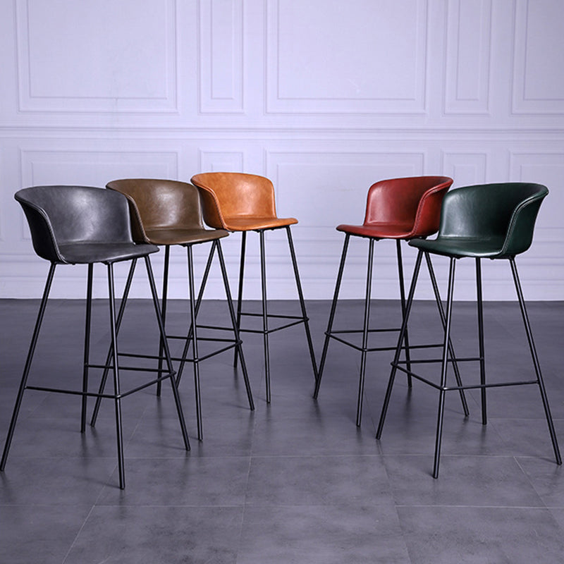 Modern Bar-stool Bucket Seat Counter Bar Stool with Metal Legs for Home Use