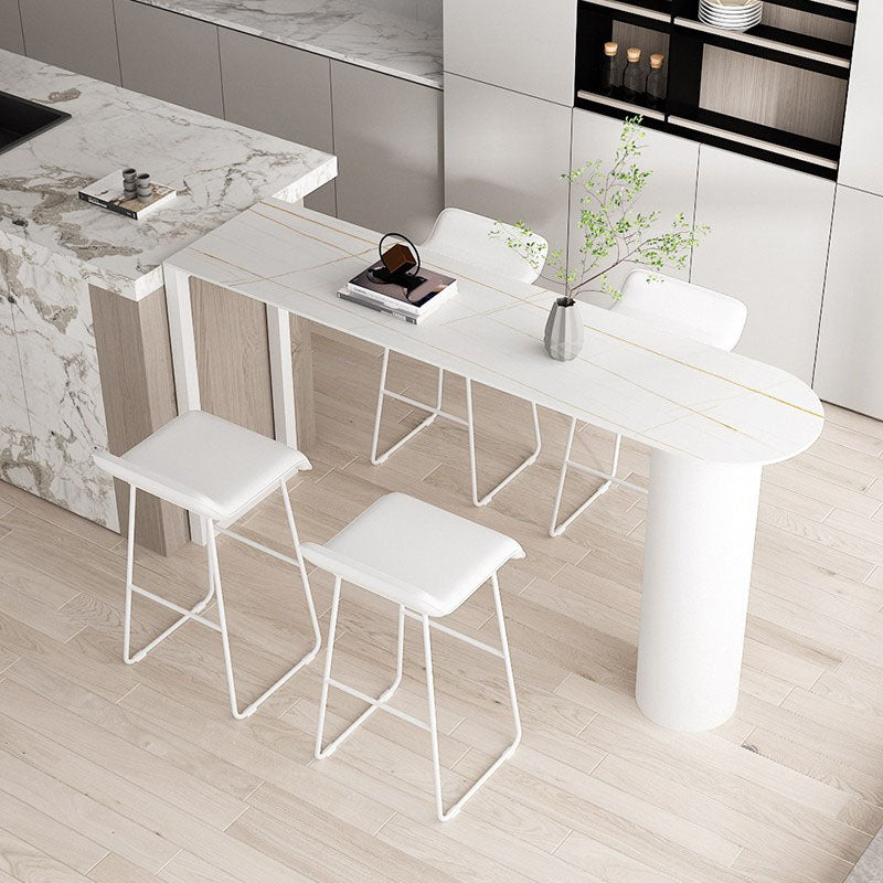 Modern Stone Bar Table Set 1/3/5 Pieces Counter Table with Backless Stools