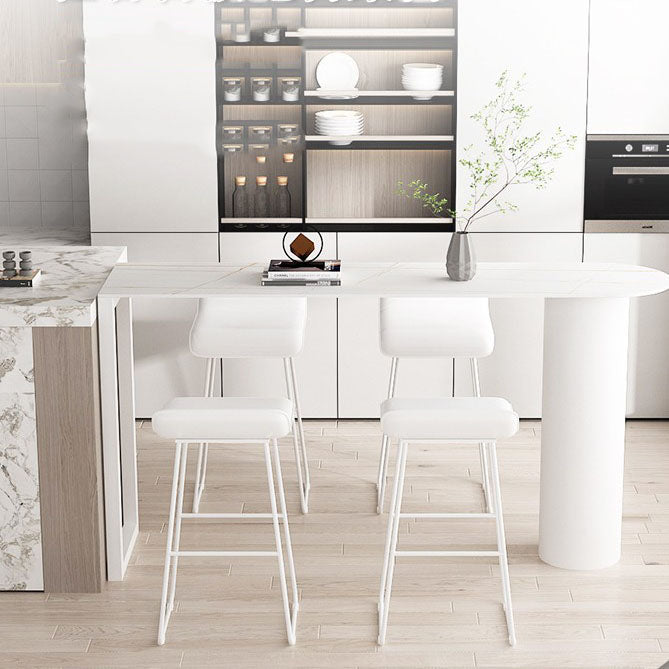 Modern Stone Bar Table Set 1/3/5 Pieces Counter Table with Backless Stools