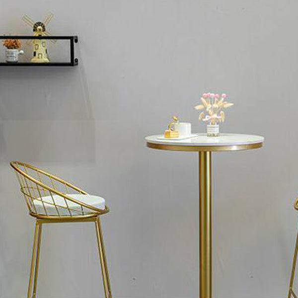 Glam Style Fixed Bar Table Set 1/3 Pieces Faux Marble Counter Table Set