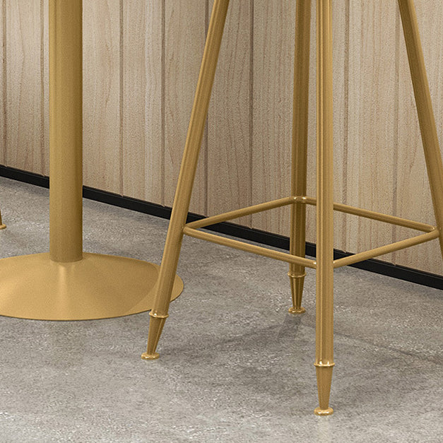 Metal Contemporary Pub Table Set 1/2/3/4 Pieces Bar Set with Upholstered Stools