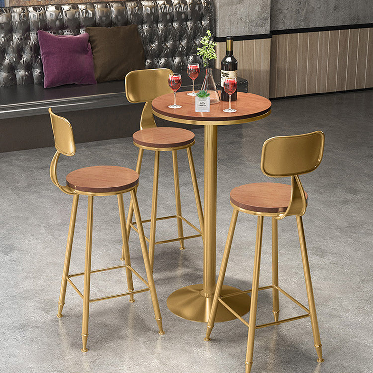 Metal Contemporary Pub Table Set 1/2/3/4 Pieces Bar Set with Upholstered Stools