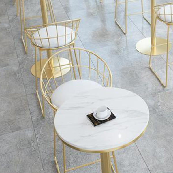 Glam Style Bar Table Set 1/2/3 Pieces Bar Table with Metal Stools