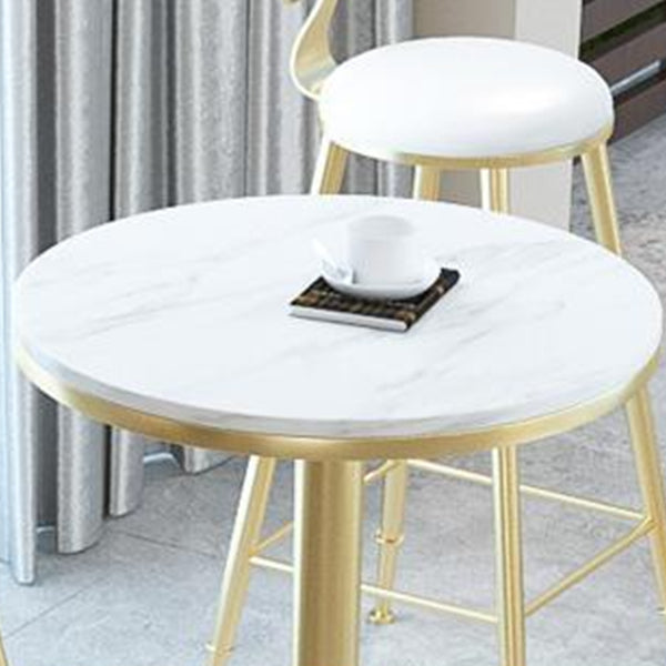 Glam Style Bar Table Set 1/2/3 Pieces Bar Table with Metal Stools