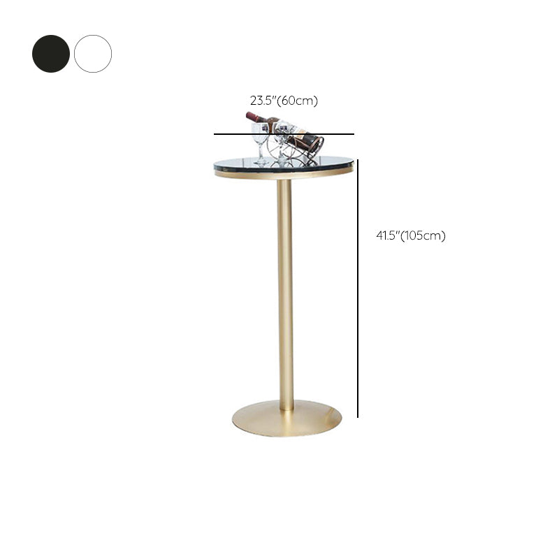 Glam Style Bar Table Set 1/2/3 Pieces Bar Table with Metal Stools