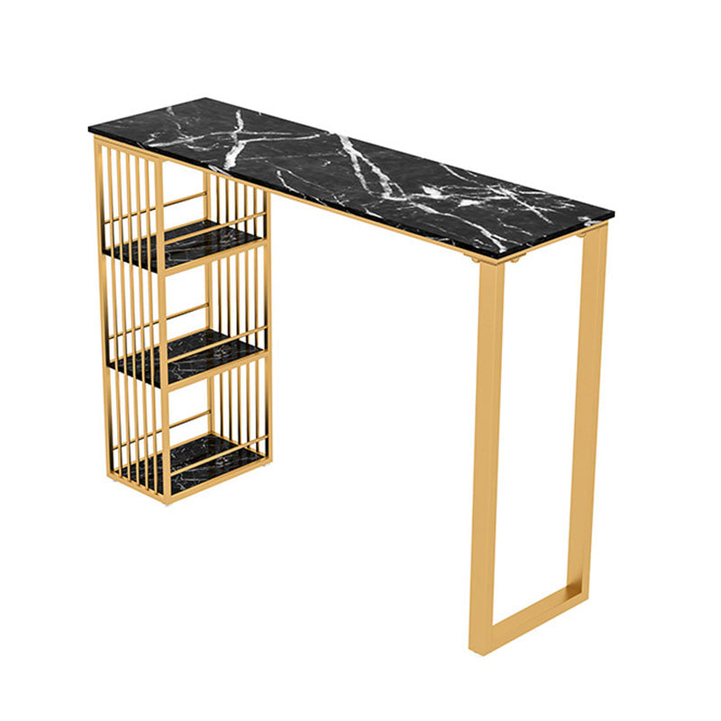 Glam Rectangle Bar Table Set 1/3/5 Pieces Faux Marble Counter Table Set for Dining Room