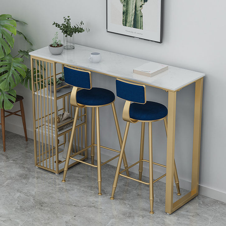 Glam Rectangle Bar Table Set 1/3/5 Pieces Faux Marble Counter Table Set for Dining Room