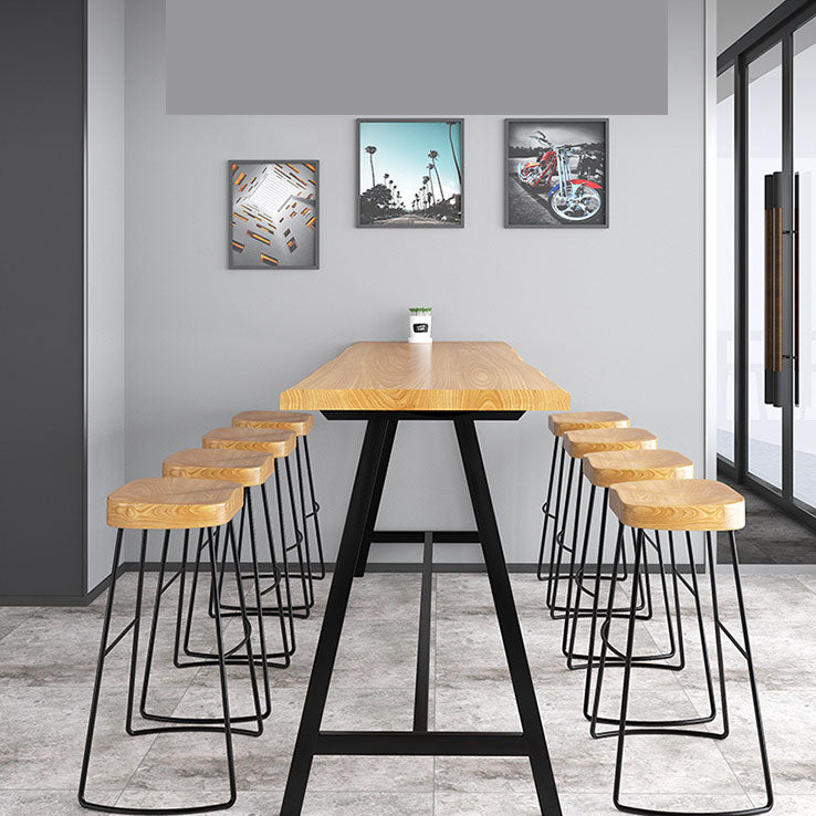 Industrial Style Bar Table Set 1/2/9 Pieces Rectangle Solid Wood Counter Set