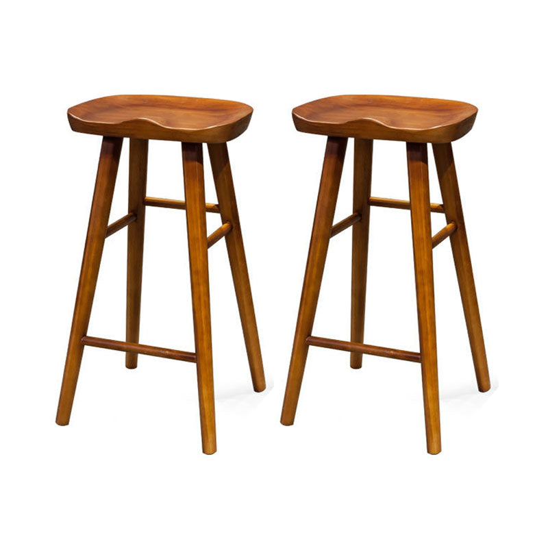 Modern Bar Table Set 1/2/4/7 Pieces Solid Wood Counter Table with Backless Stools