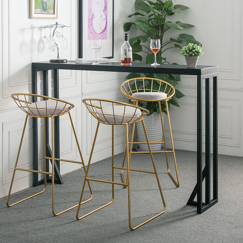 Industrial Table and Stool 1/4 Pieces Solid Wood Pub Table Set