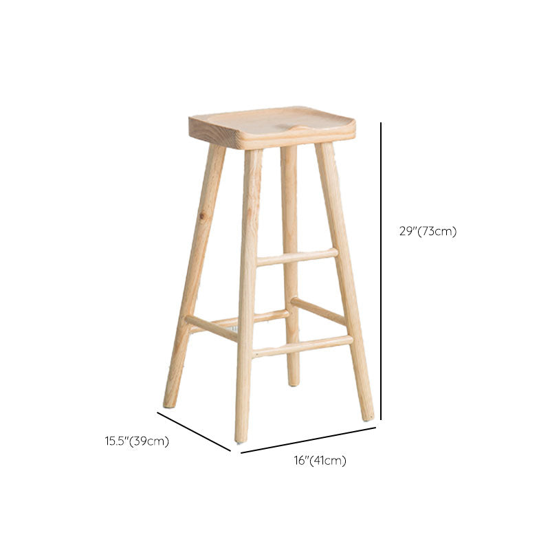 Glam Style Fixed Bar Table 1/3 Pieces Solid Wood Rectangle Counter Set