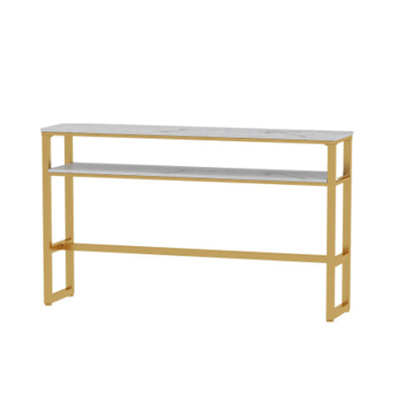 Glam Style Bar Table Set 1/5 Pieces Rectangle Faux Marble Counter Table