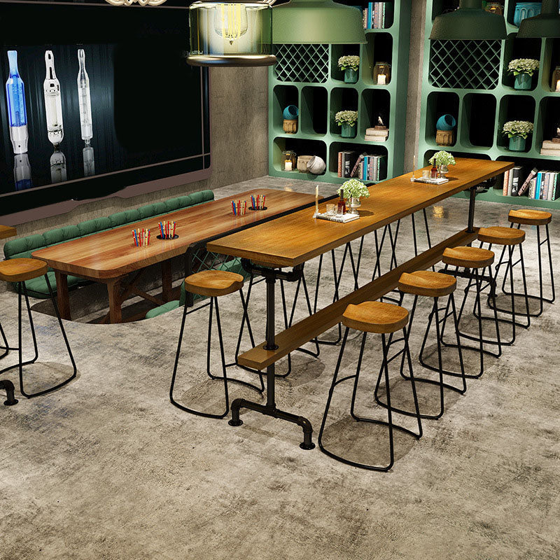 Industrial Style Bar Table 1/2/11 Pieces Rectangle Solid Wood Counter Set
