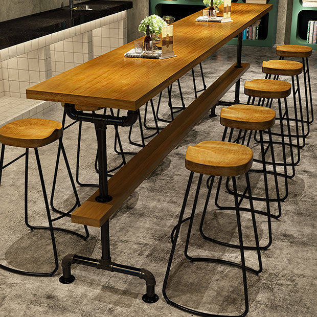 Industrial Style Bar Table 1/2/11 Pieces Rectangle Solid Wood Counter Set