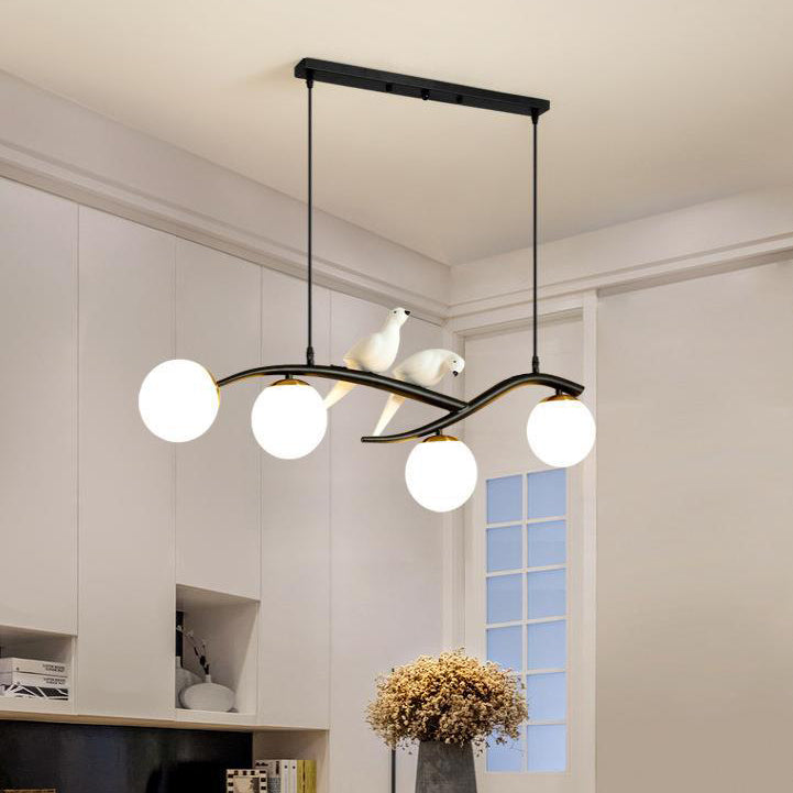 Modern Kitchen Island Lighting Globe Shaded Golden/Black Ceiling Light for Home