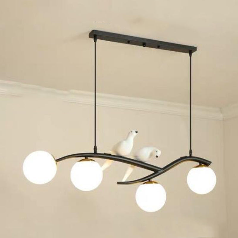 Modern Kitchen Island Lighting Globe Shaded Golden/Black Ceiling Light for Home
