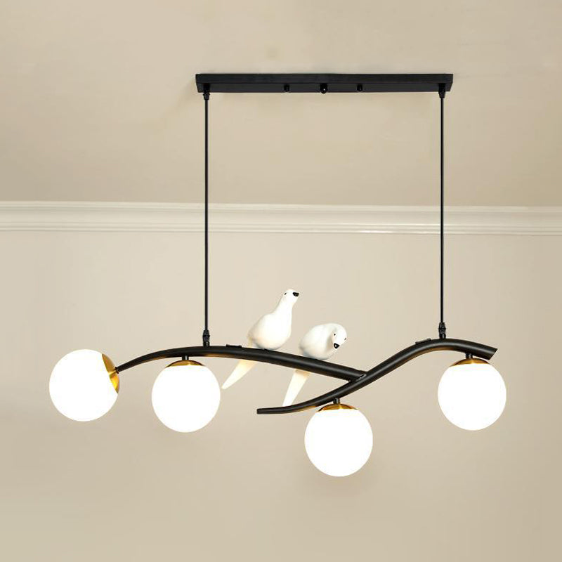 Modern Kitchen Island Lighting Globe Shaded Golden/Black Ceiling Light for Home