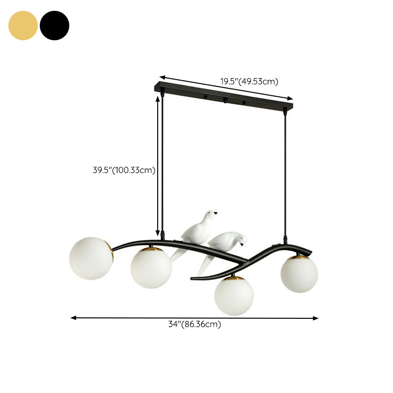Modern Kitchen Island Lighting Globe Shaded Golden/Black Ceiling Light for Home