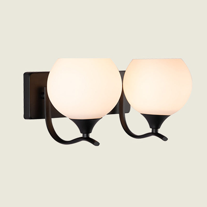 Modern Style Globe Shape Wall Light Glass Sconces for Bedroom
