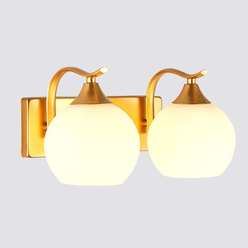 Modern Style Globe Shape Wall Light Glass Sconces for Bedroom