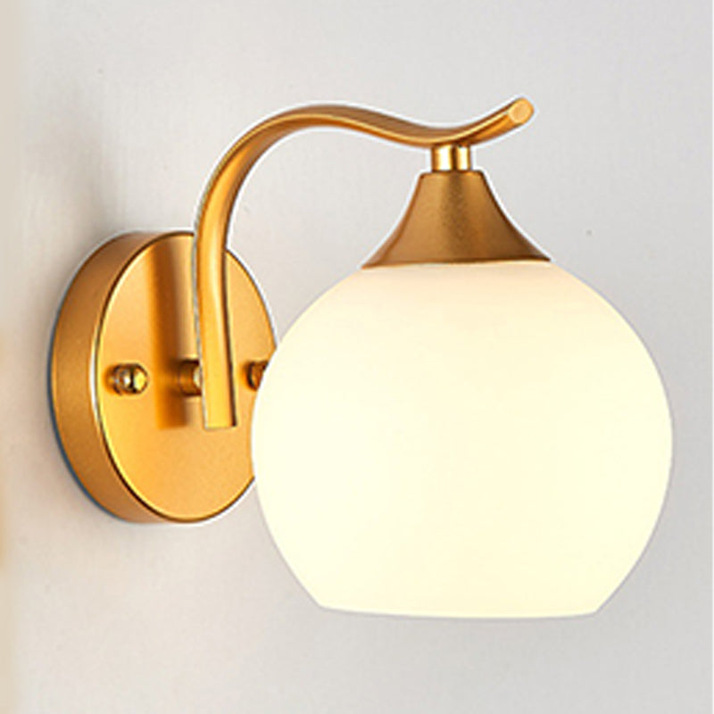 Modern Style Globe Shape Wall Light Glass Sconces for Bedroom