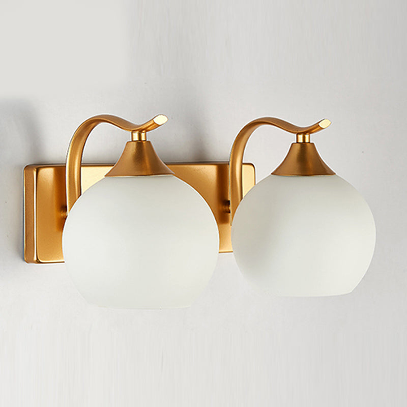 Modern Style Globe Shape Wall Light Glass Sconces for Bedroom