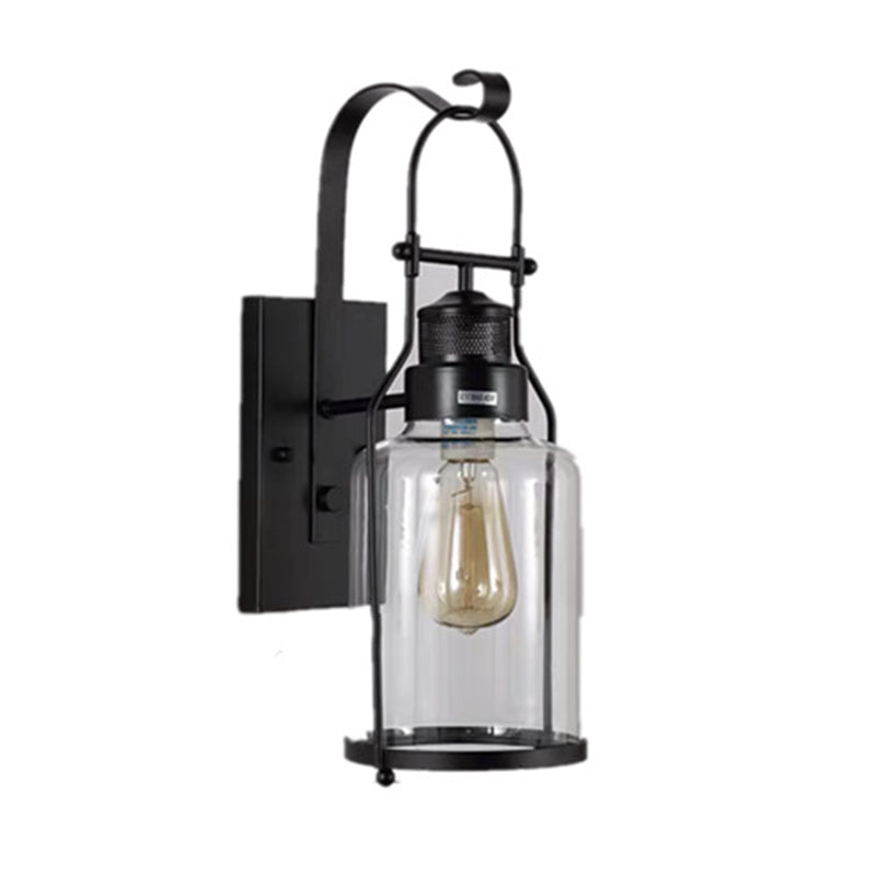 Cylinder Shape Wall Lamp Industrial Style Metal 1 Light Wall Sconce for Living Room