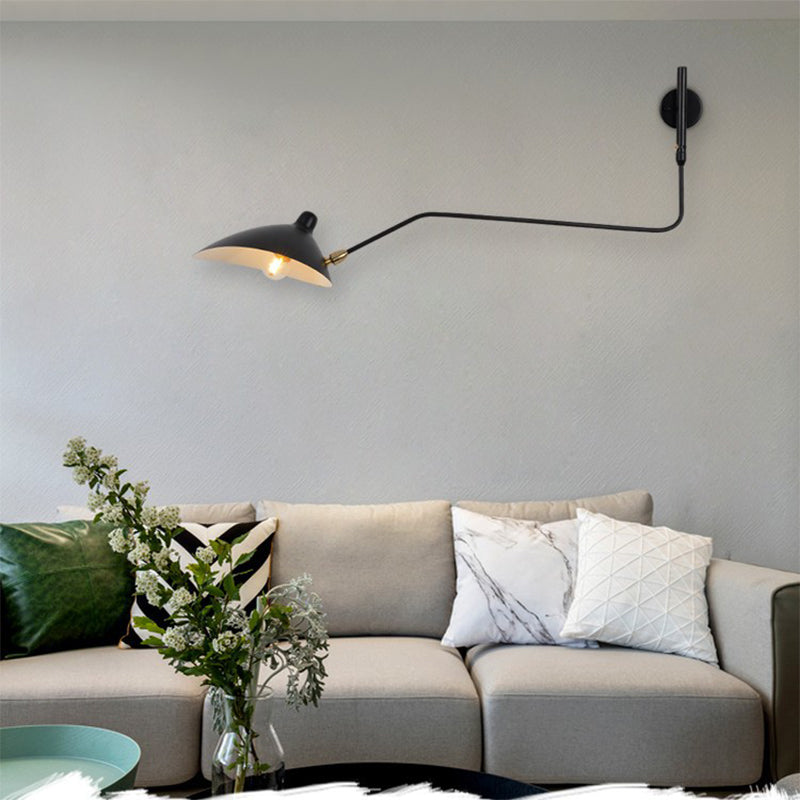 Industrial Style Wall Sconce Iron 1 Light Sconces in Black for Bedroom