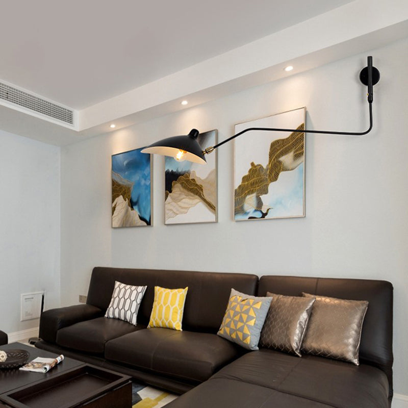 Industrial Style Wall Sconce Iron 1 Light Sconces in Black for Bedroom