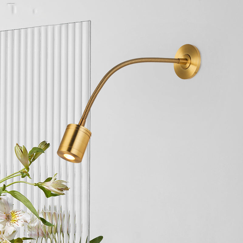 Modernism Single Golden/Nickel Wall Mounted Sconce Metallic LED Wall Light