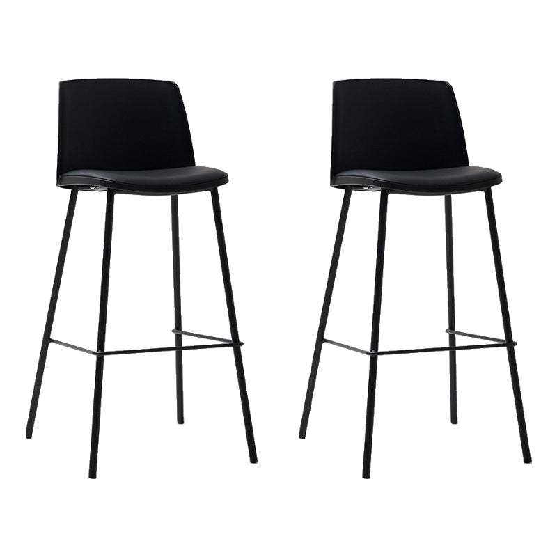 Modern Style PU Leather Bar-stool Square Seat Counter Bar Stool with Metal Legs