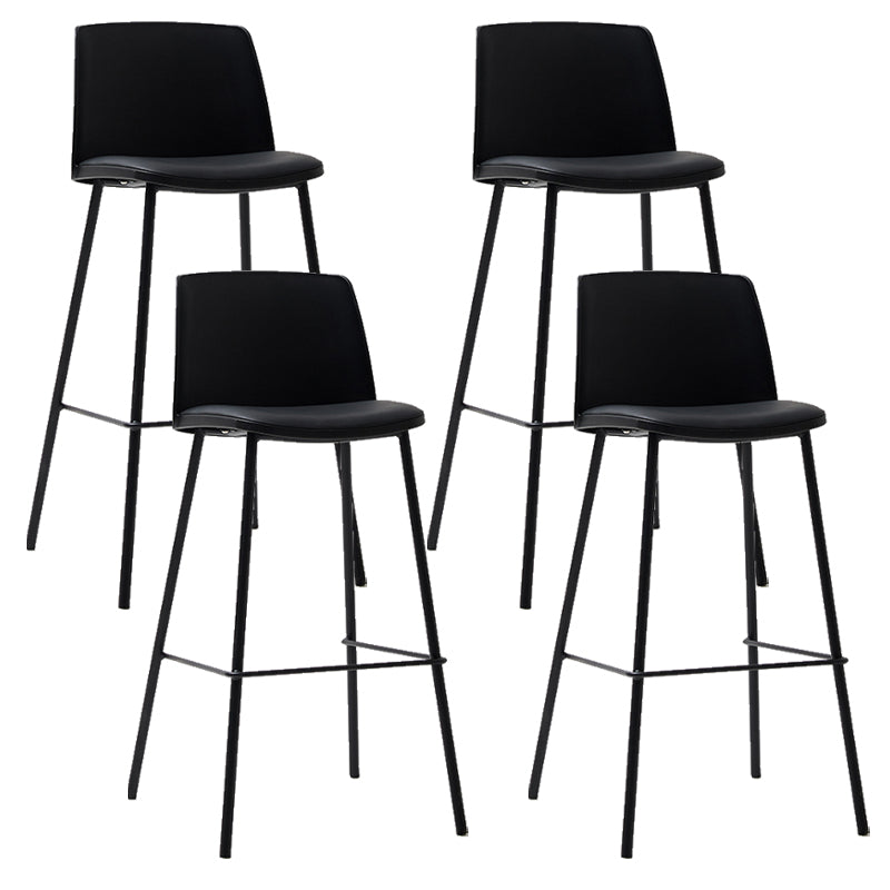 Modern Style PU Leather Bar-stool Square Seat Counter Bar Stool with Metal Legs