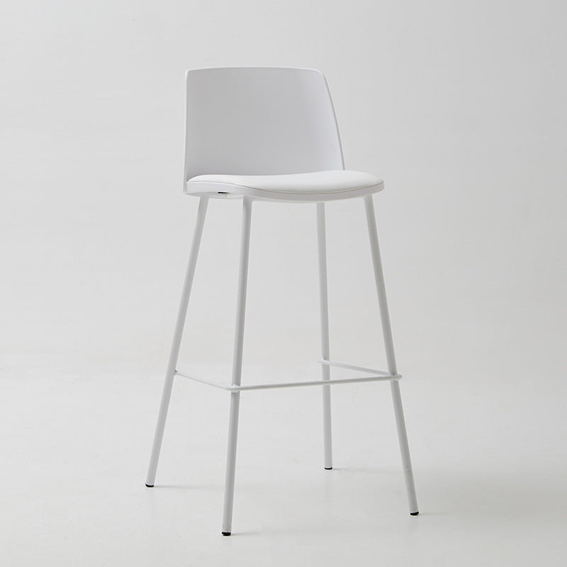 Modern Style PU Leather Bar-stool Square Seat Counter Bar Stool with Metal Legs