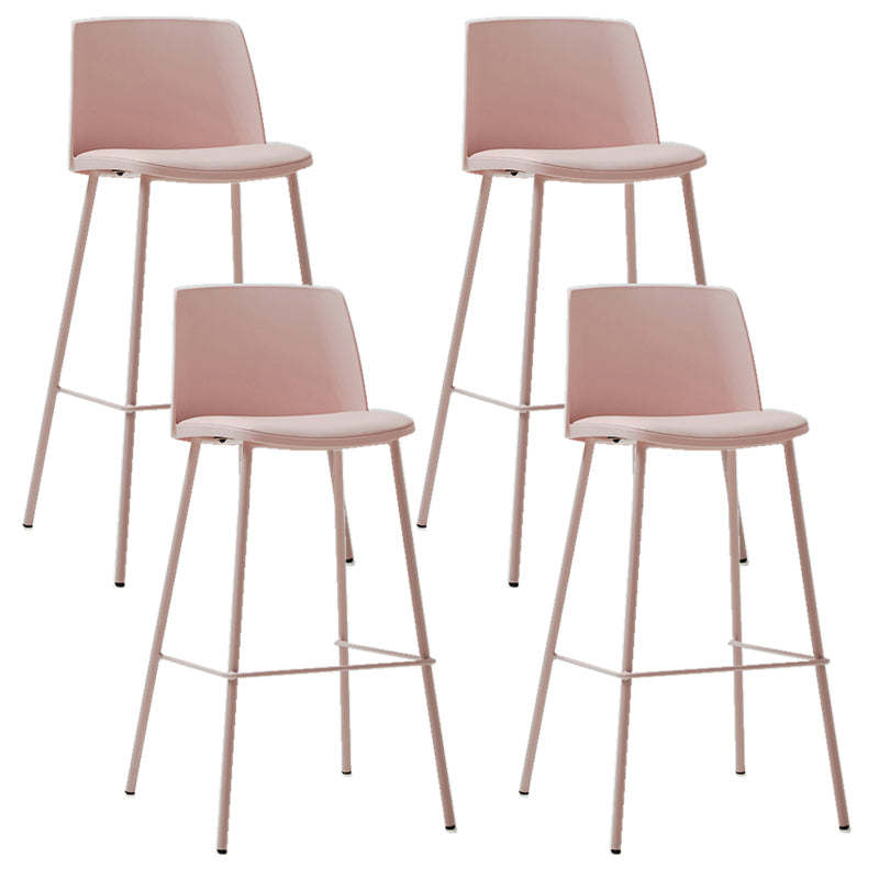 Modern Style PU Leather Bar-stool Square Seat Counter Bar Stool with Metal Legs