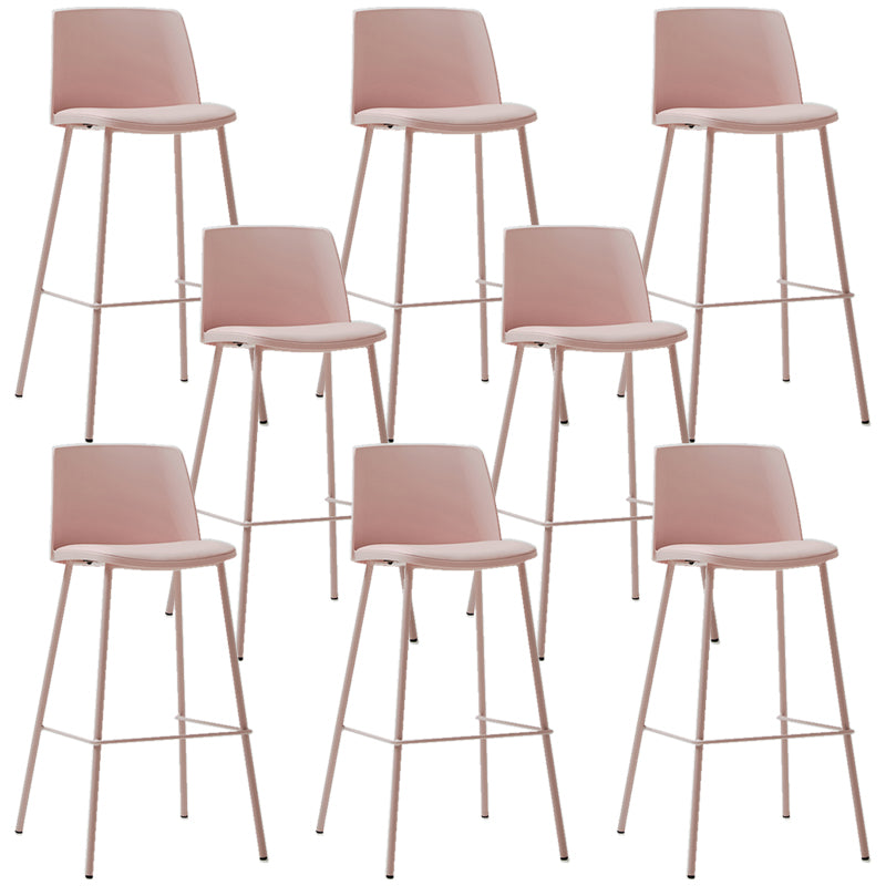 Modern Style PU Leather Bar-stool Square Seat Counter Bar Stool with Metal Legs