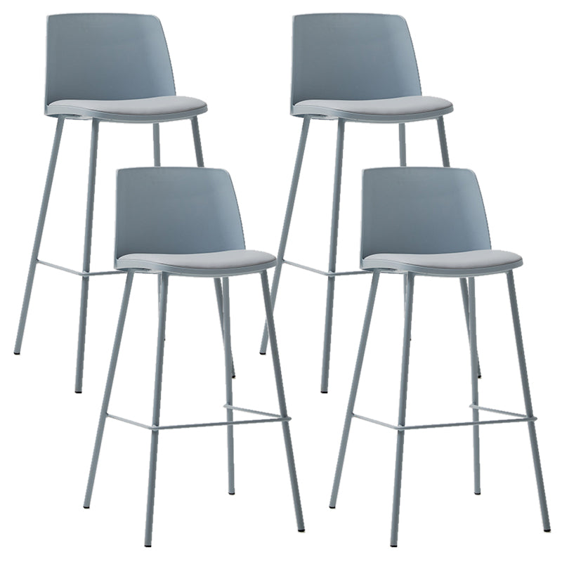 Modern Style PU Leather Bar-stool Square Seat Counter Bar Stool with Metal Legs