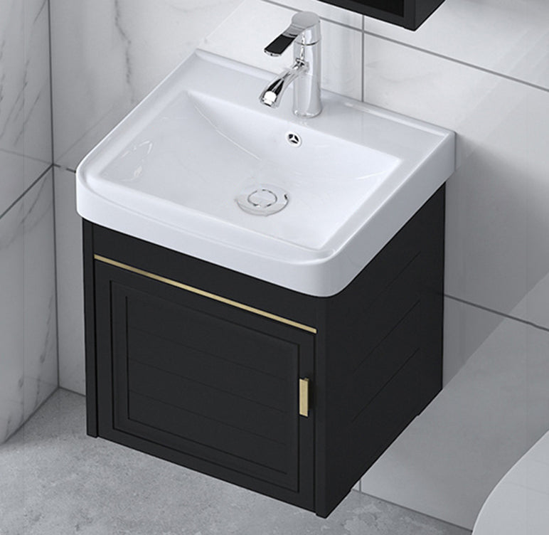 Ceramic Sink Vanity Glam Wall-Mounted Bathroom Vanity for Bathroom