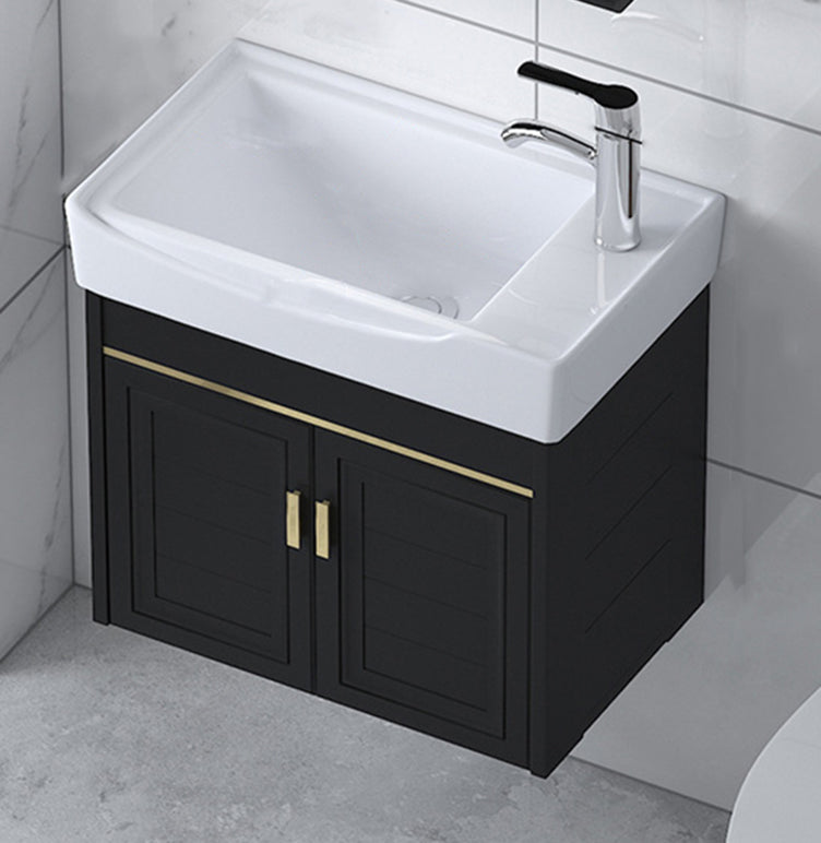 Ceramic Sink Vanity Glam Wall-Mounted Bathroom Vanity for Bathroom