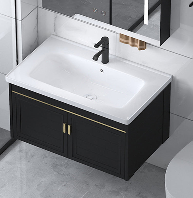 Ceramic Sink Vanity Glam Wall-Mounted Bathroom Vanity for Bathroom