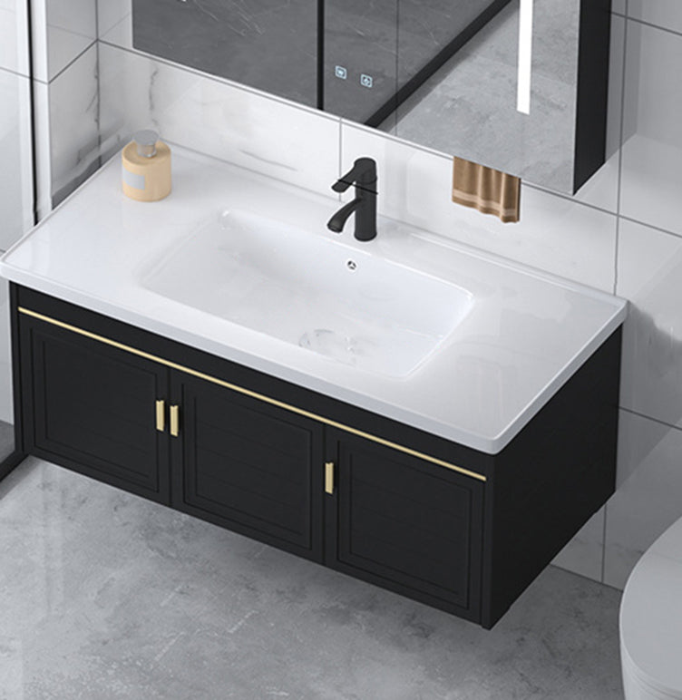 Ceramic Sink Vanity Glam Wall-Mounted Bathroom Vanity for Bathroom